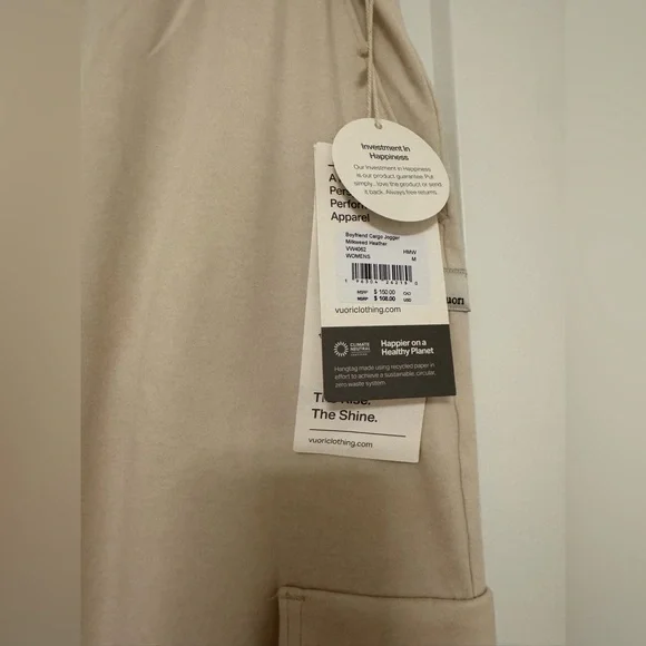 NWT Vuori Boyfriend Cargo DreamKnit Jogger in Milkweed Heather-size Medium - Picture 5 of 7